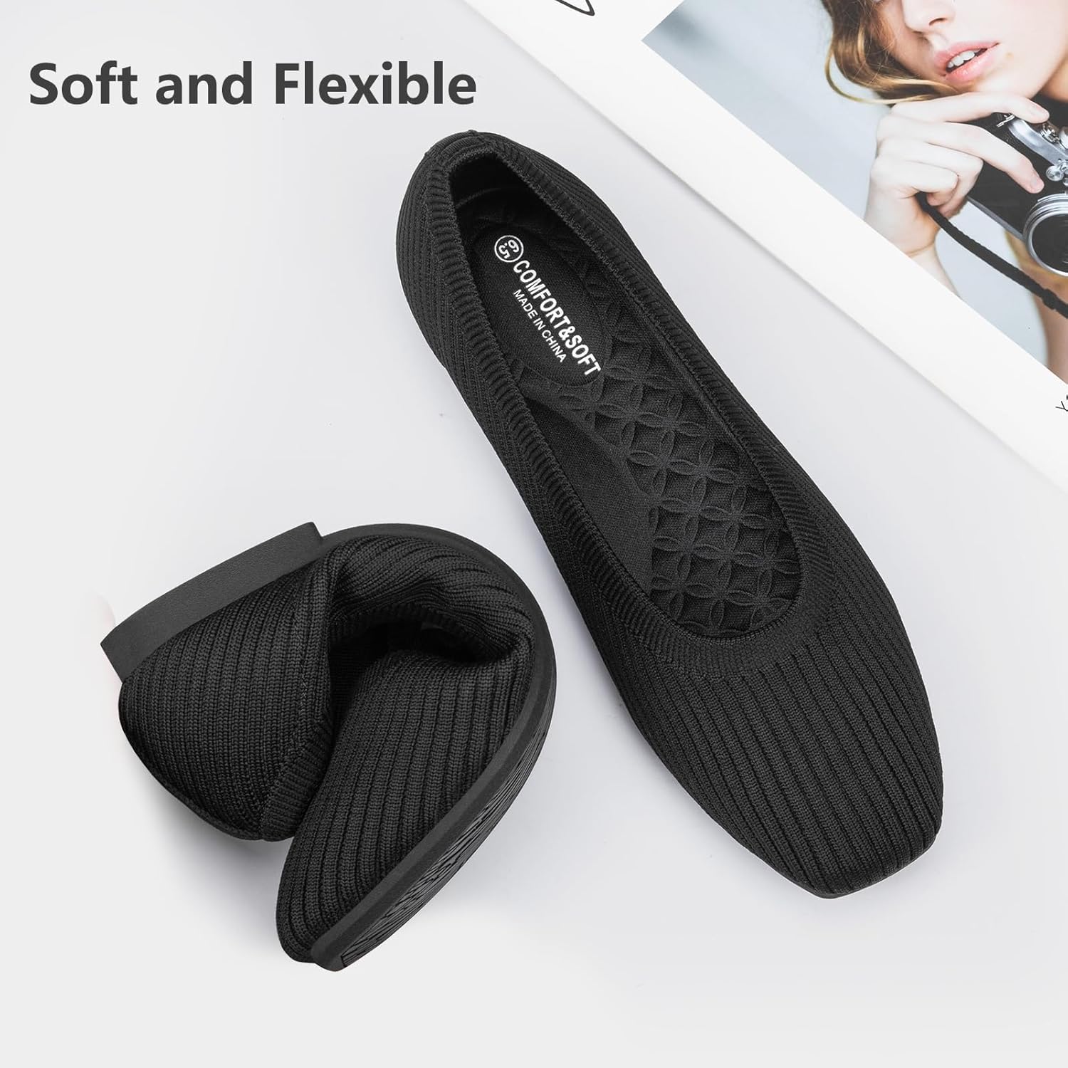 Frank Mully Women's Flats Square Toe Flats Comfortable Slip on Washable Ballet Flats Shoes for Women Dressy Work - Image 6