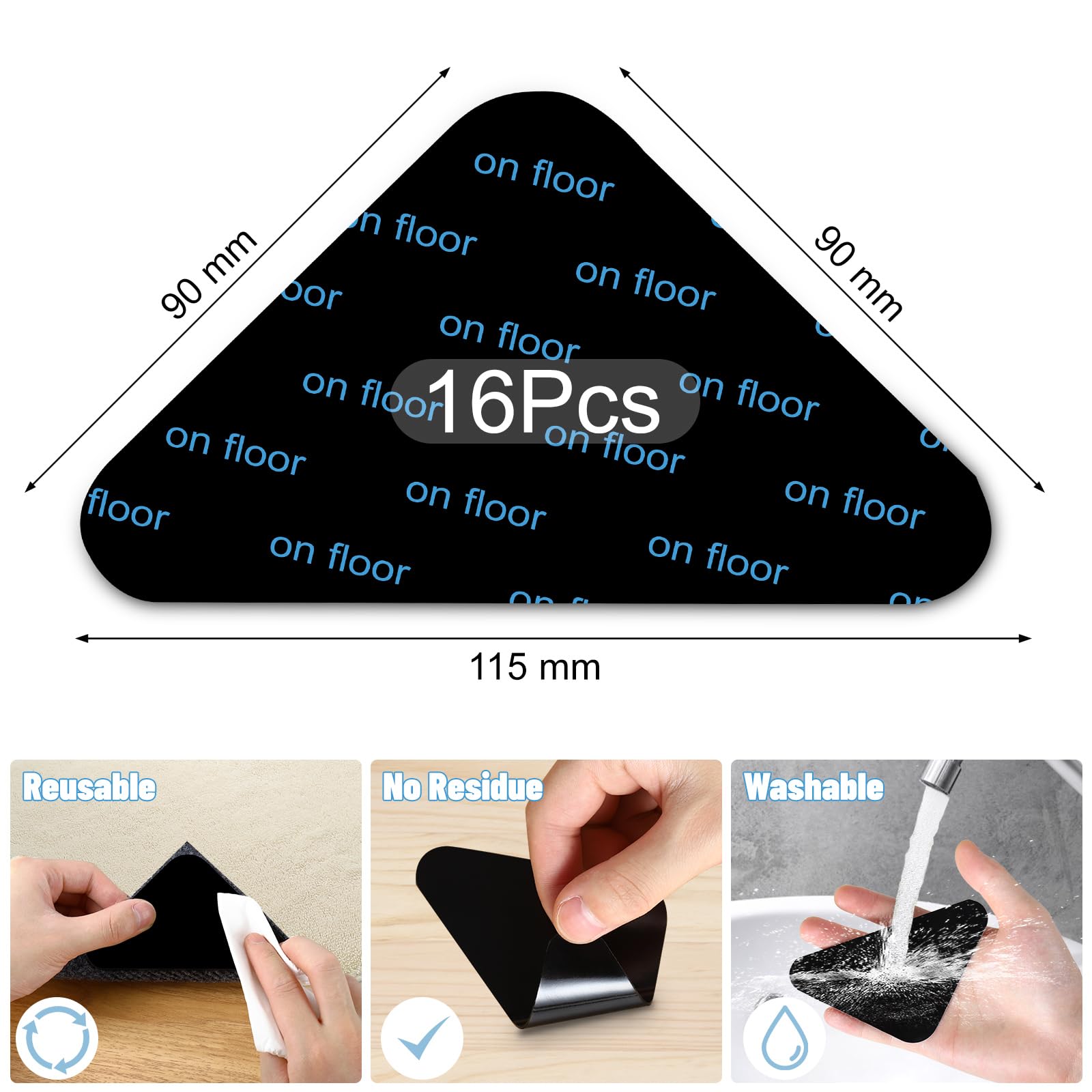 Antiscivolo Per Tappeti - 16 Pezzi A Forma Di Cuore, Riutilizzabili, Per Interni/Esterni - Foto 7