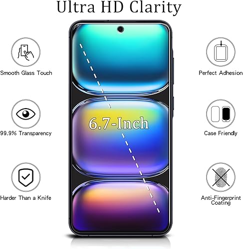 Miniatura 8 de MAYtobe Paquete de 2 protectores de pantalla diseñados para Samsung Galaxy A53 5G, vidrio templado, antiarañazos, sin burbujas, fácil de instalar