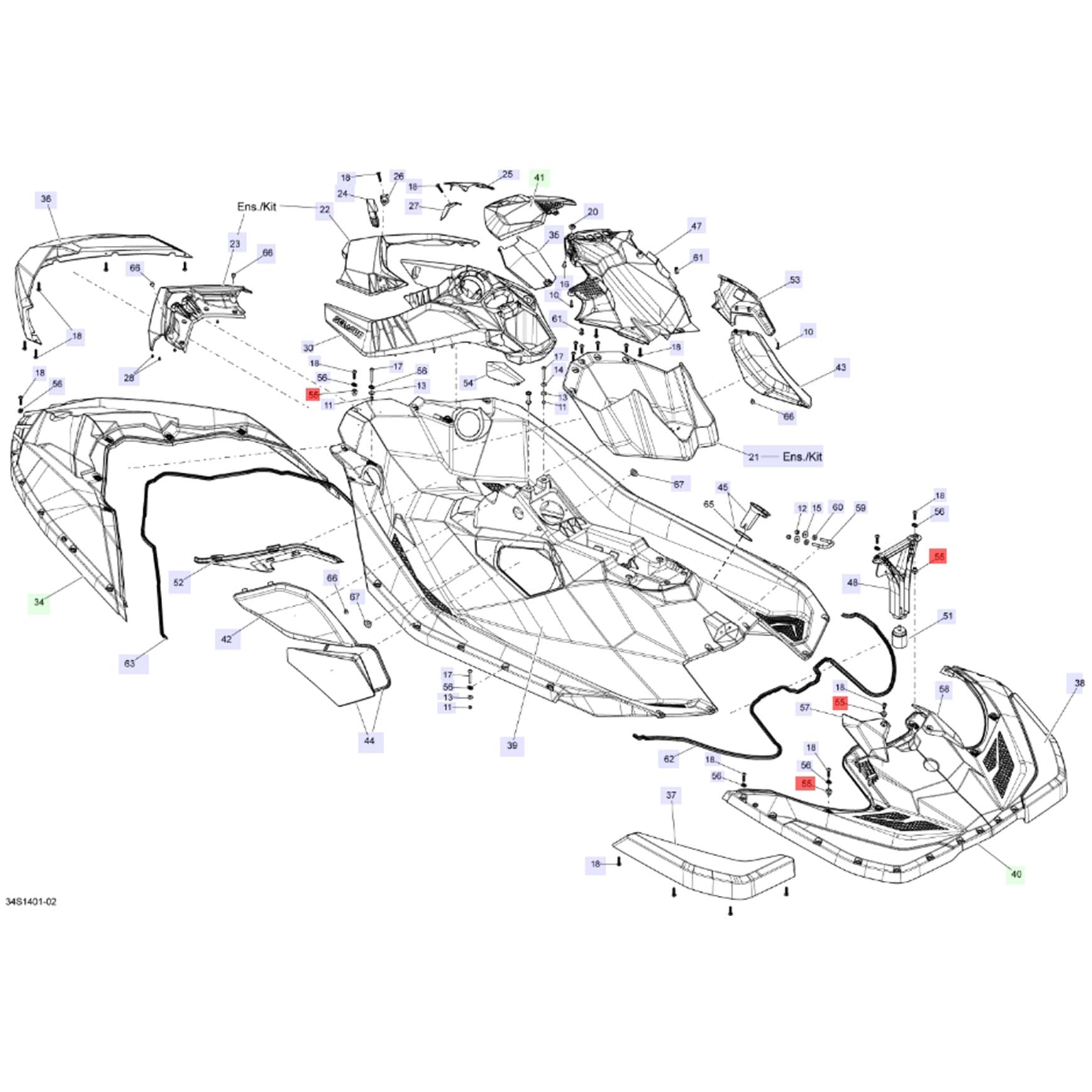 Kit d'écrous d'insertion de coque (12 pièces) pour remplacer OEM 291003793, pour Spark/Trixx/GTS/GTI/GTR/RXP/RXT/GTX/WAKE 170/RT/Fish Pro Scout, couleur aléatoire