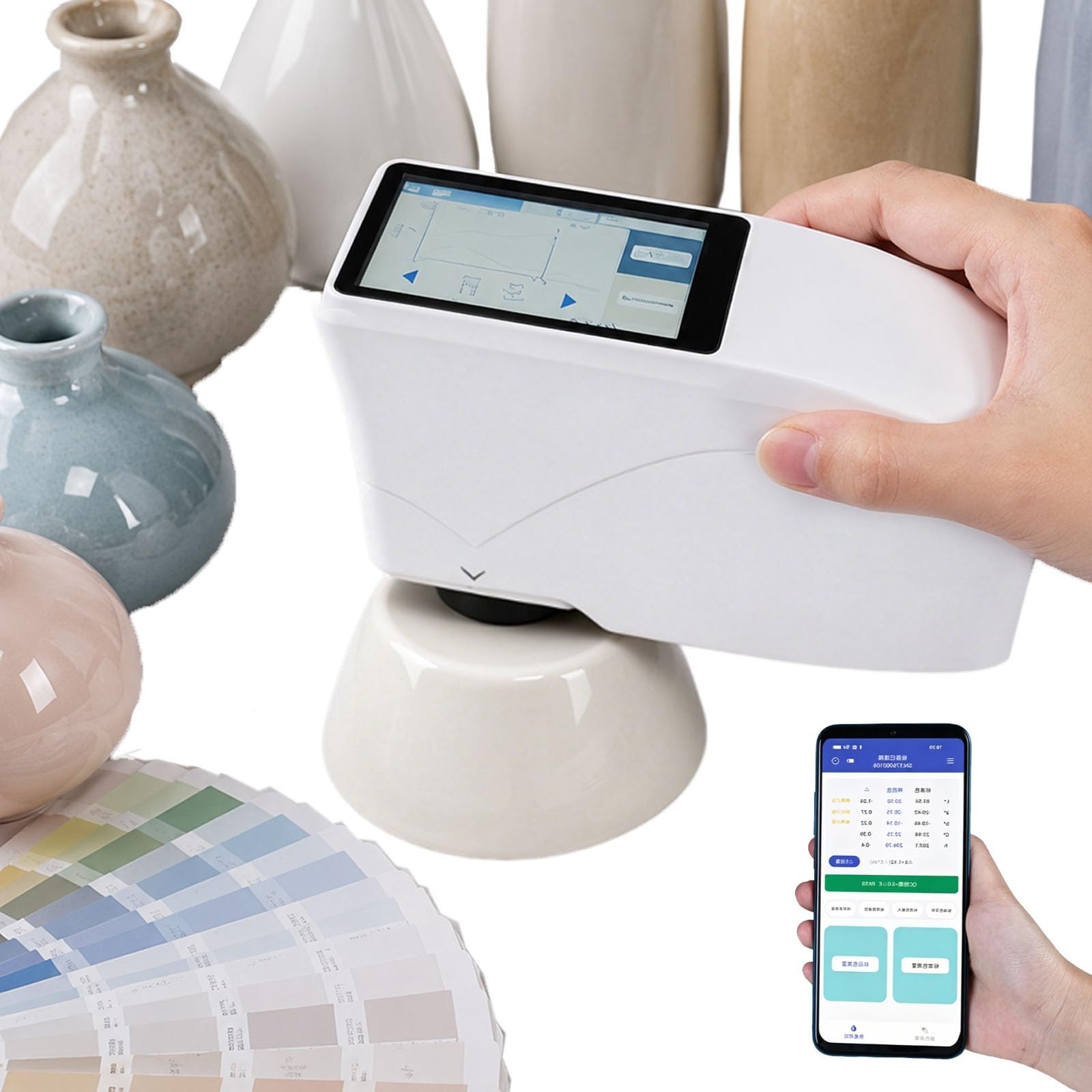 Espectrofotómetro portátil LS176, colorímetro digital preciso | Con curva de reflectancia de luz amarilla de suma de blancura de alta precisión, for medir cerámicas y plásticos