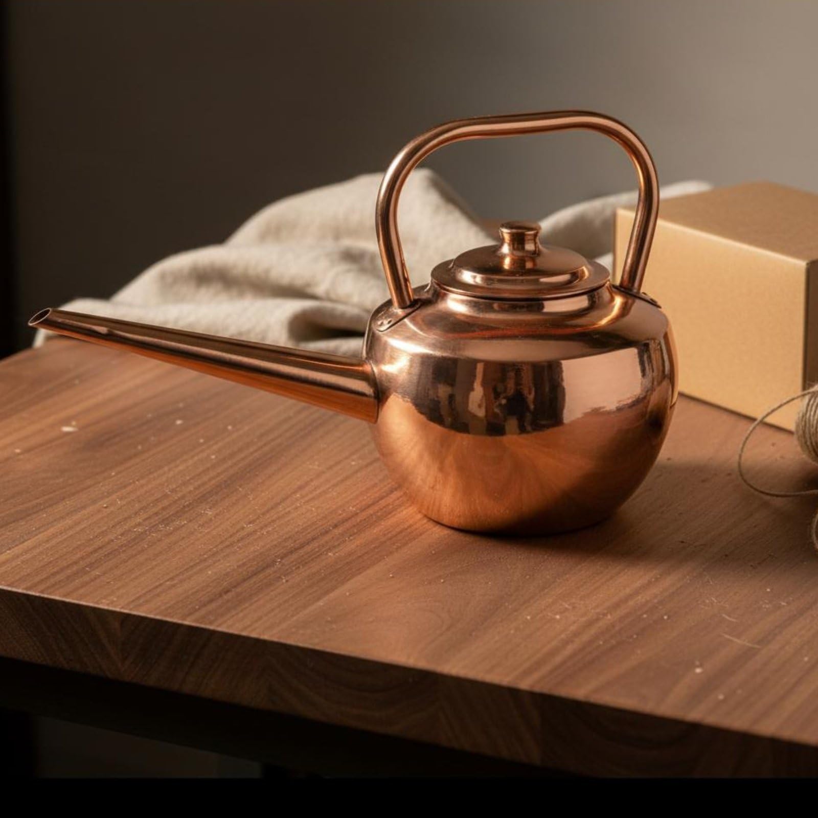 Kupfer Suppenkelle Kupferkessel Warmtopf Ausgießkanne Schöpfkelle Kupferkörper mit Langem Ausguss Gleichmäßiger Fluss für Und Wasser für Gastronomie Buffet Esstisch Hotpot, Kupfer, 5 Liter