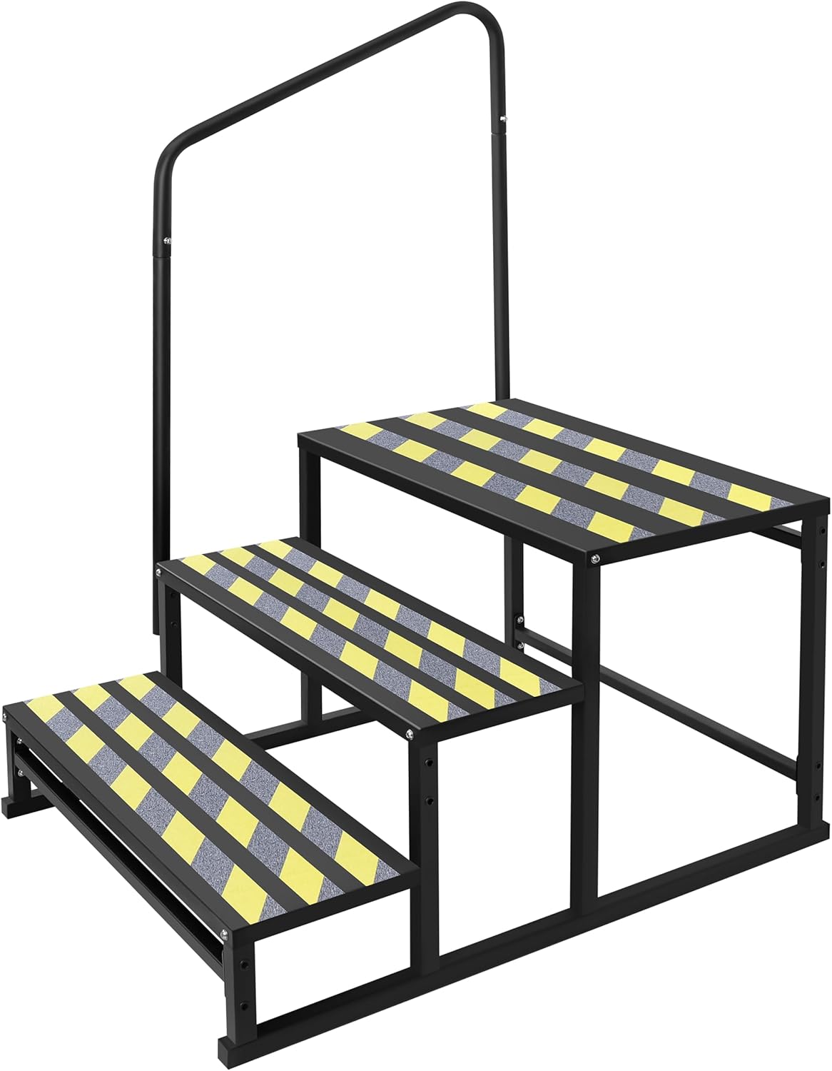 RV Steps with Handrail for Both Sides, 3 Step Stool with Handle for Elderly w/Wide Platform & Anti-Slip Mats, Portable Stairs for Hot Tub/Camper/Mobile Home/Porch/SPA Pool/Pet Stairs