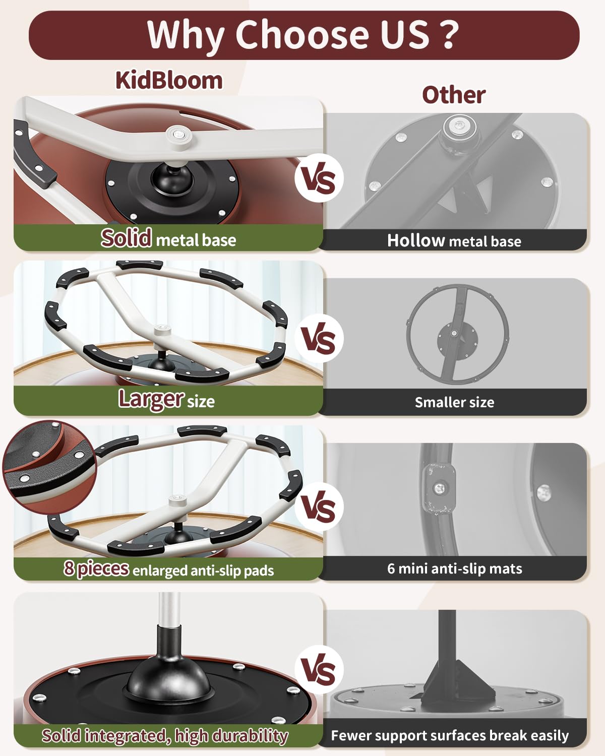 KidBloom Spinning Chair for Autistic Kids, Football Sensory Toys for Kids with Autism, Upgrade Handle Autism & ADHD Sensory Chair