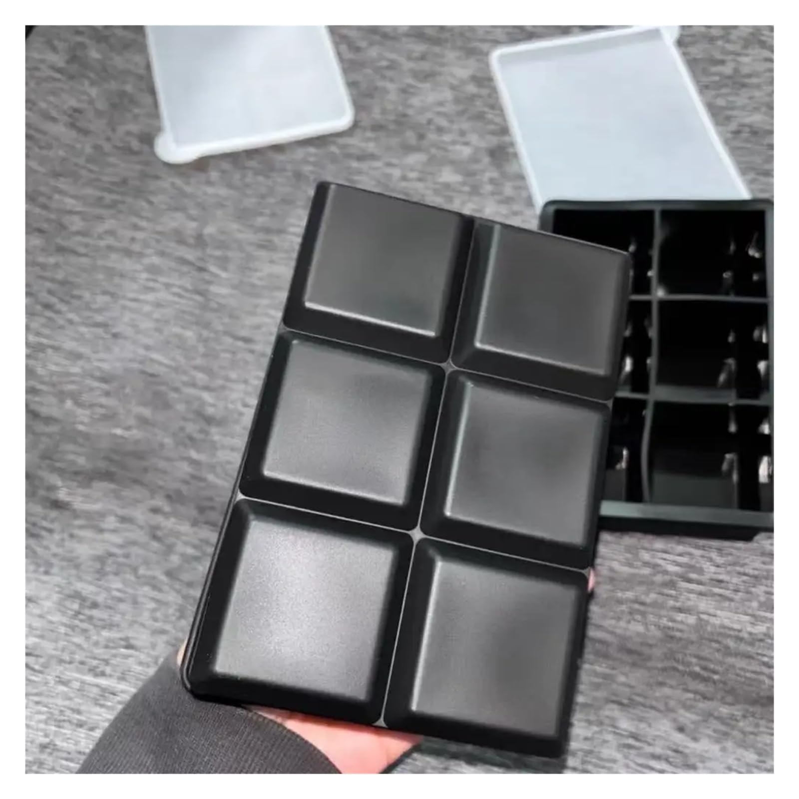 Cubiteras de silicona con tapas extraíbles, cuadradas, paquete de 3