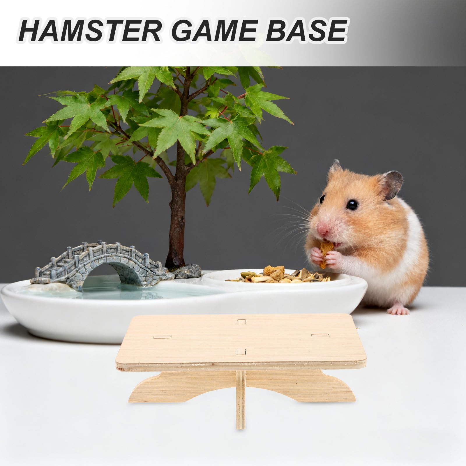 Spielplattform aus Holz für Hamster – Spielplattform aus Holz für Kleintiere – Käfigzubehör für Zwerghamster und andere Kleintiere, 20 x 12 cm