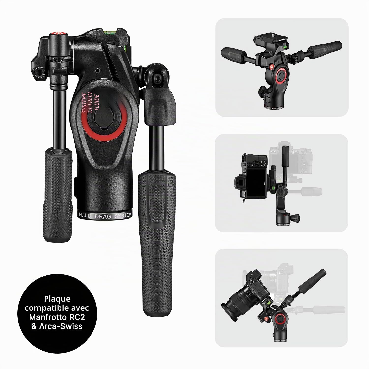 Manfrotto Befree Advanced 3-Way Tripod Kit, Tripod and Fluid Head in Aluminium for Cameras and Camcorders up to 6 kg, Ultra-Compact, Photo Accessories for DSLR, CSC, Mirrorless, Photo and Video