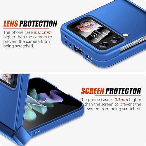 Miniatura 5 de Migexxkj Funda para Samsung Galaxy Z Flip 3 con protección de bisagra, cubierta protectora de cuerpo completo, policarbonato duro, ultra delgada,