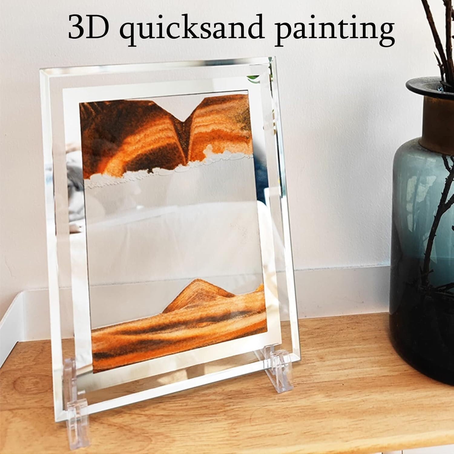 KYUEPONG Ornements de sable mouvant, Peinture sur verre effet sable mouvant, décoration de résidence