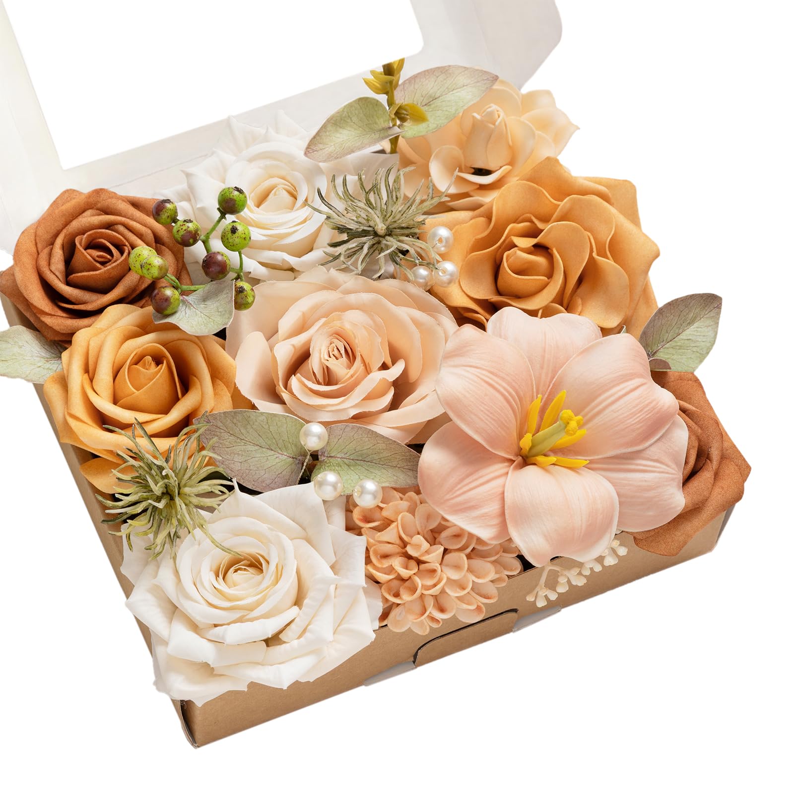 Amazon.com: Ling's moment Fake Flowers Box, Faux Artificial