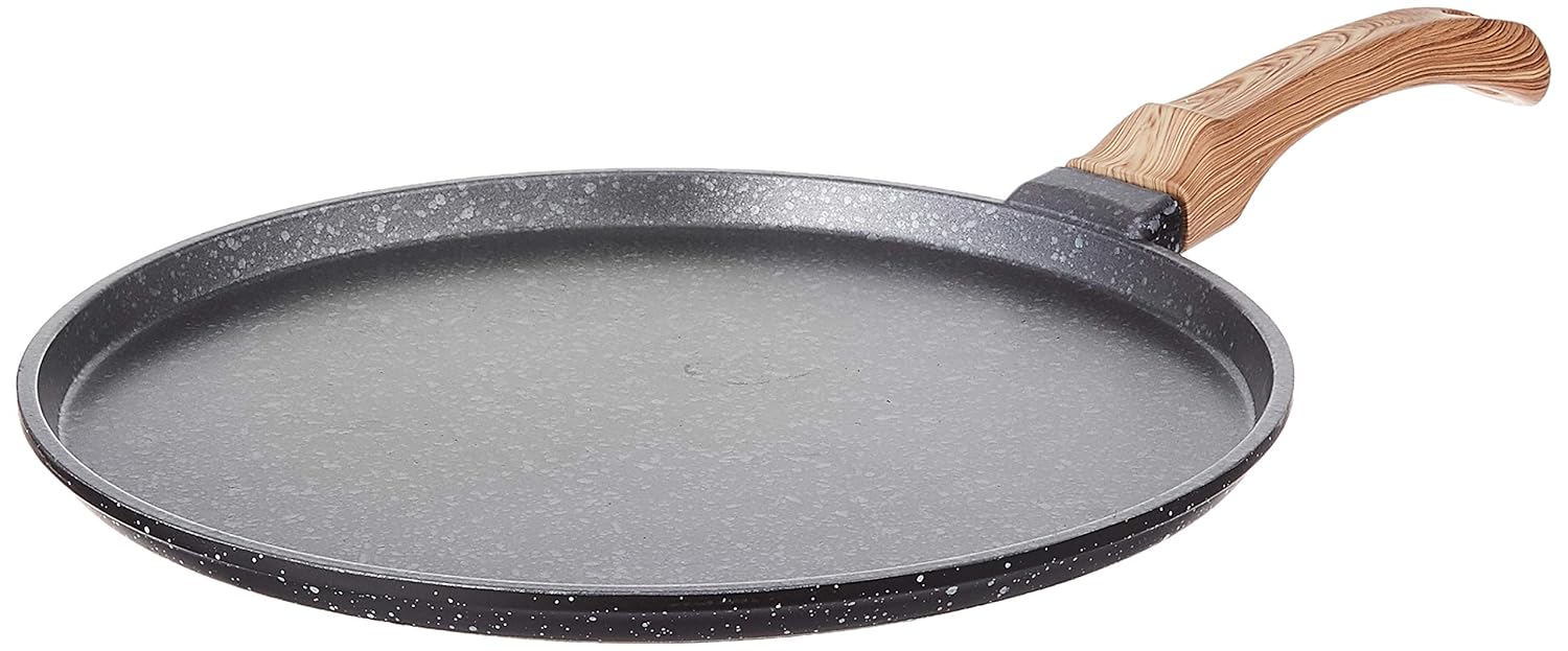 Amazon Brand – Solimo Die Cast Aluminium Non Stick Tawa (28cm, 5 layer coating), Black Amazon Brand – Solimo Die Cast Aluminium Non Stick Tawa (28cm, 5 layer coating), Black
