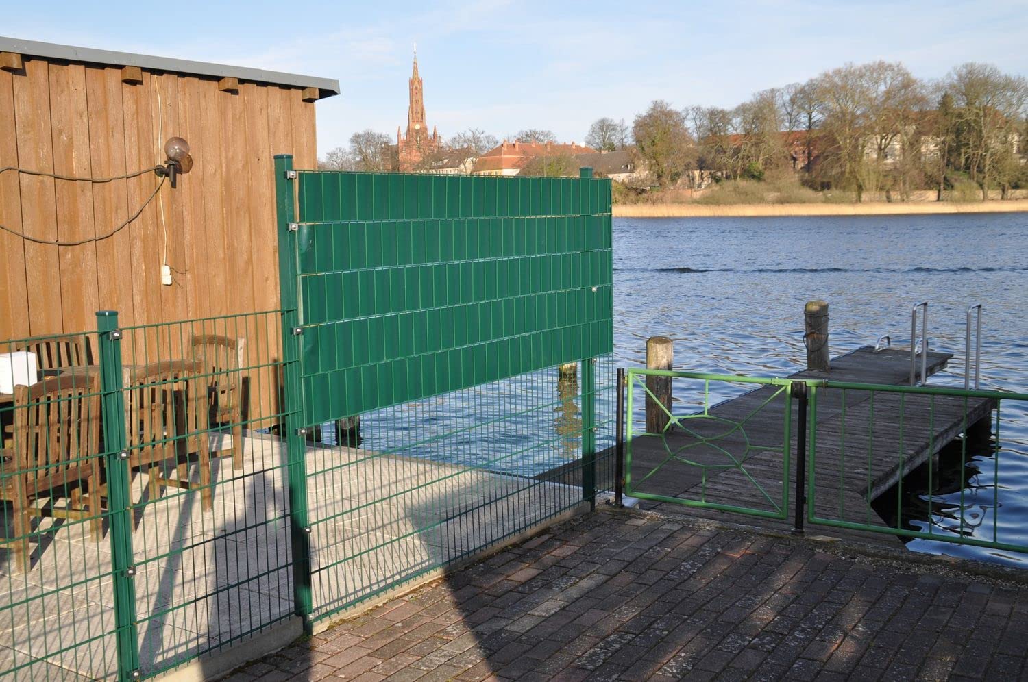 BURI PVC Sichtschutz Für Zaun – 7 M² Fläche, Grau – Als Wind- & Lärmschutz Für Doppelstabmatten, Terrassen & Balkone