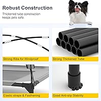 Vista 2 de GOJOOASIS Outdoor Dog Bed with Canopy, Waterproof Outside Dog Cots Pet Bed with Removable Canopy Tent, Cat Bed Shelter, Lifted Camping Pet Bed for