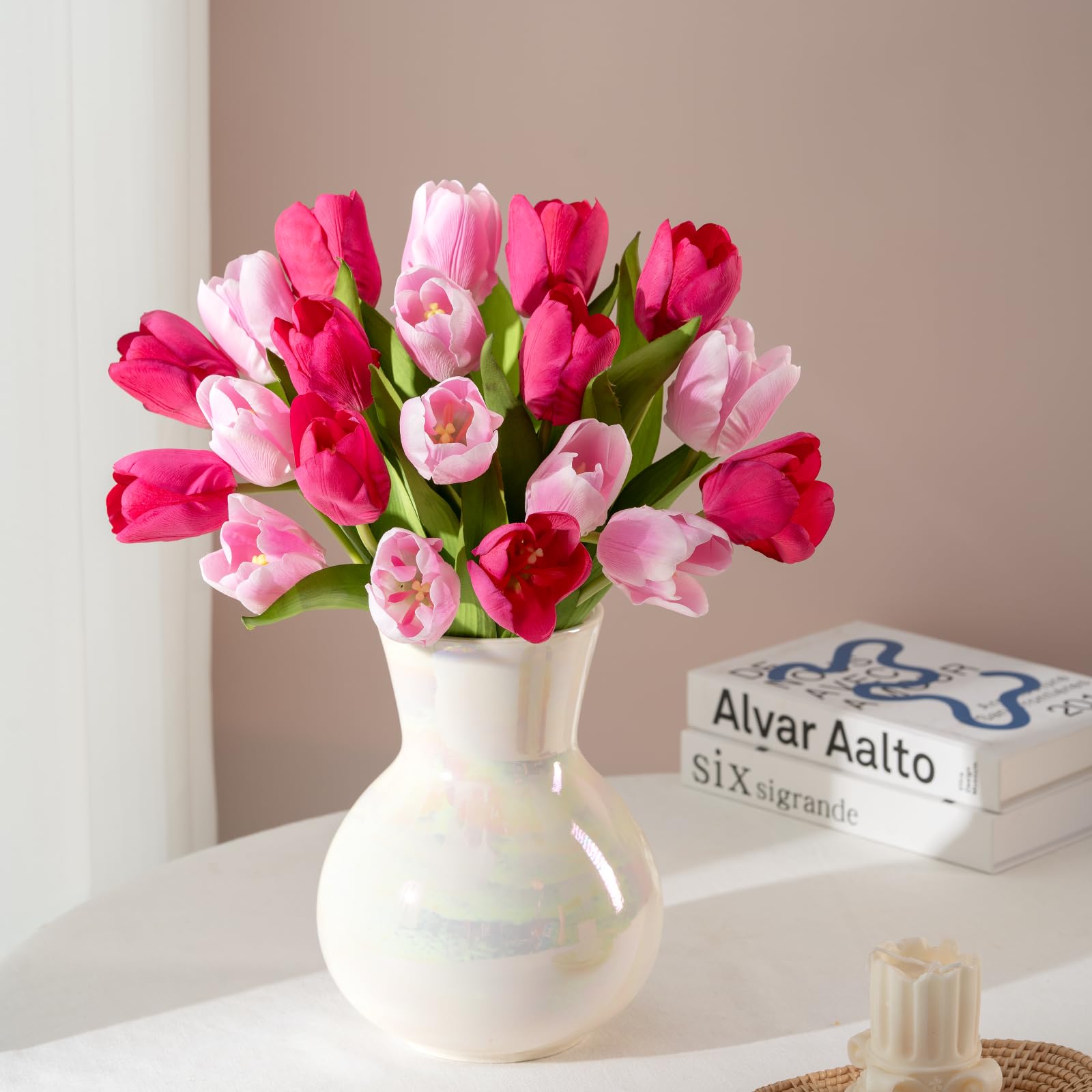 KTGOW 20 Stems Artificial Tulips
