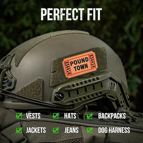 Miniatura 5 de Ticket to Pound Town - Parche de PVC redondo marrón con gancho y bucle, goma 3D, divertido parche táctico para mochila, bolso, abrigo, chaqueta,