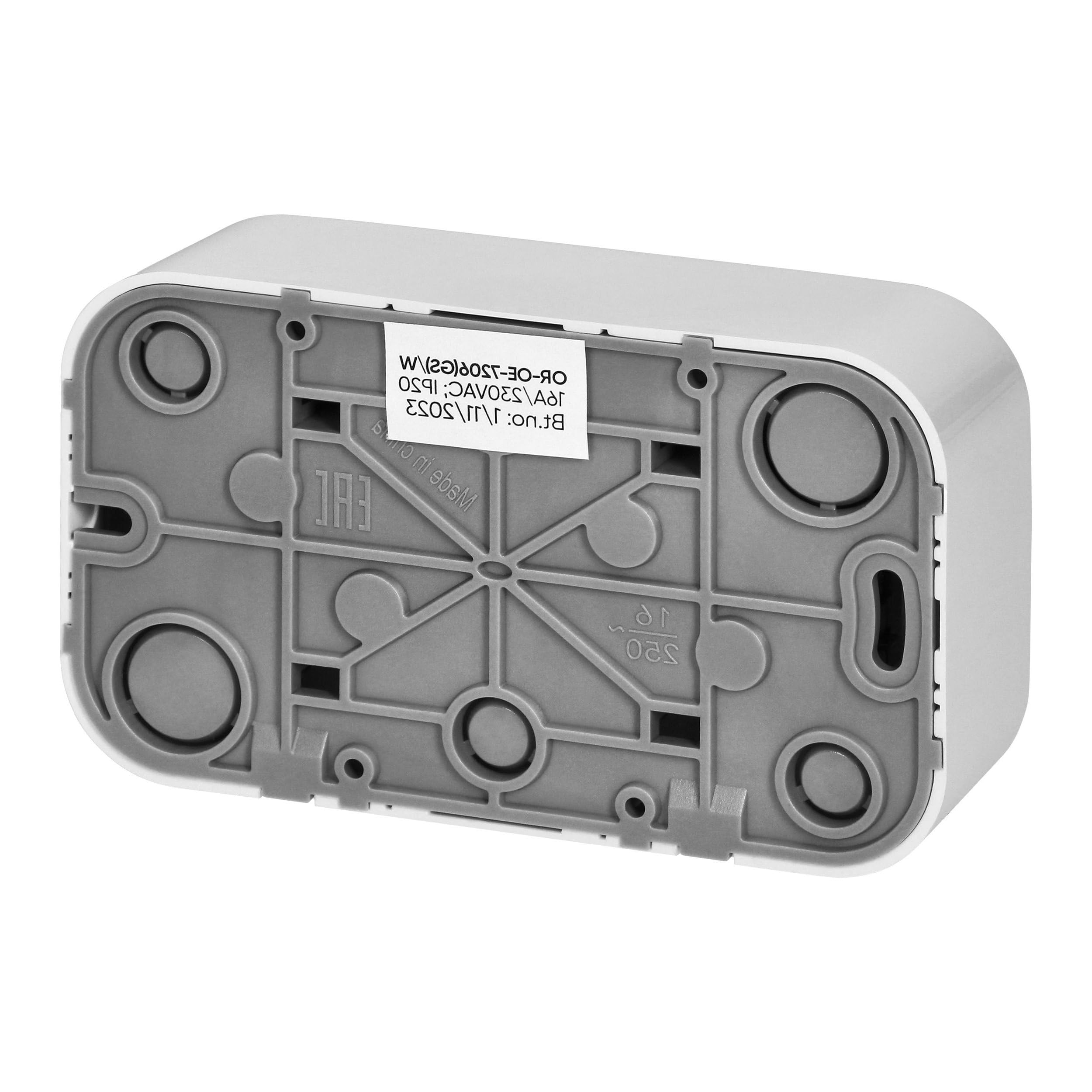 Produktbild von Aufputz Doppelschalter RT1 – Weiß, 2-fach 1-Weg, 10A/250V – Inkl. Rahmen, Loft-Design – Für Hauselektrik