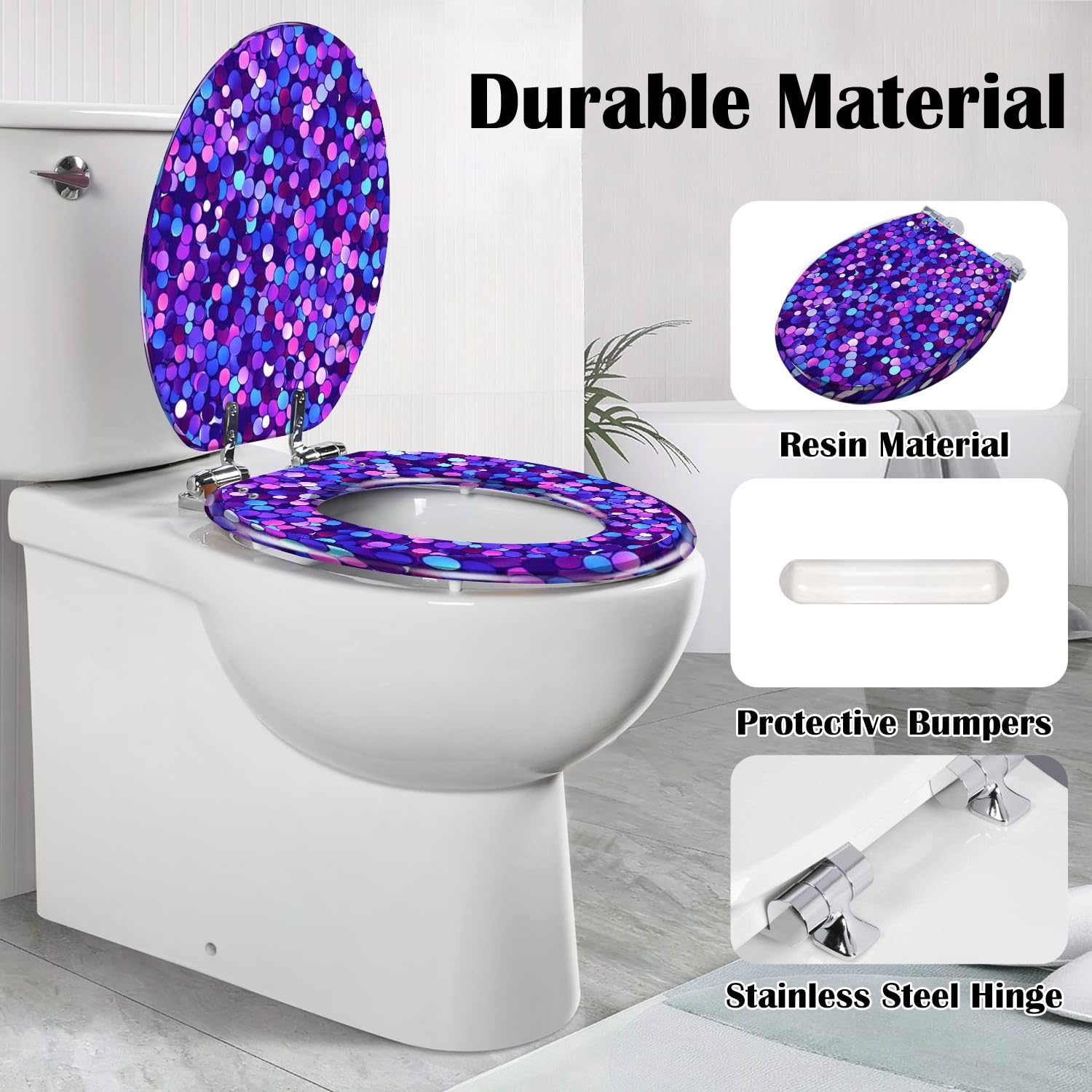 Sedile WC allungato per bagno