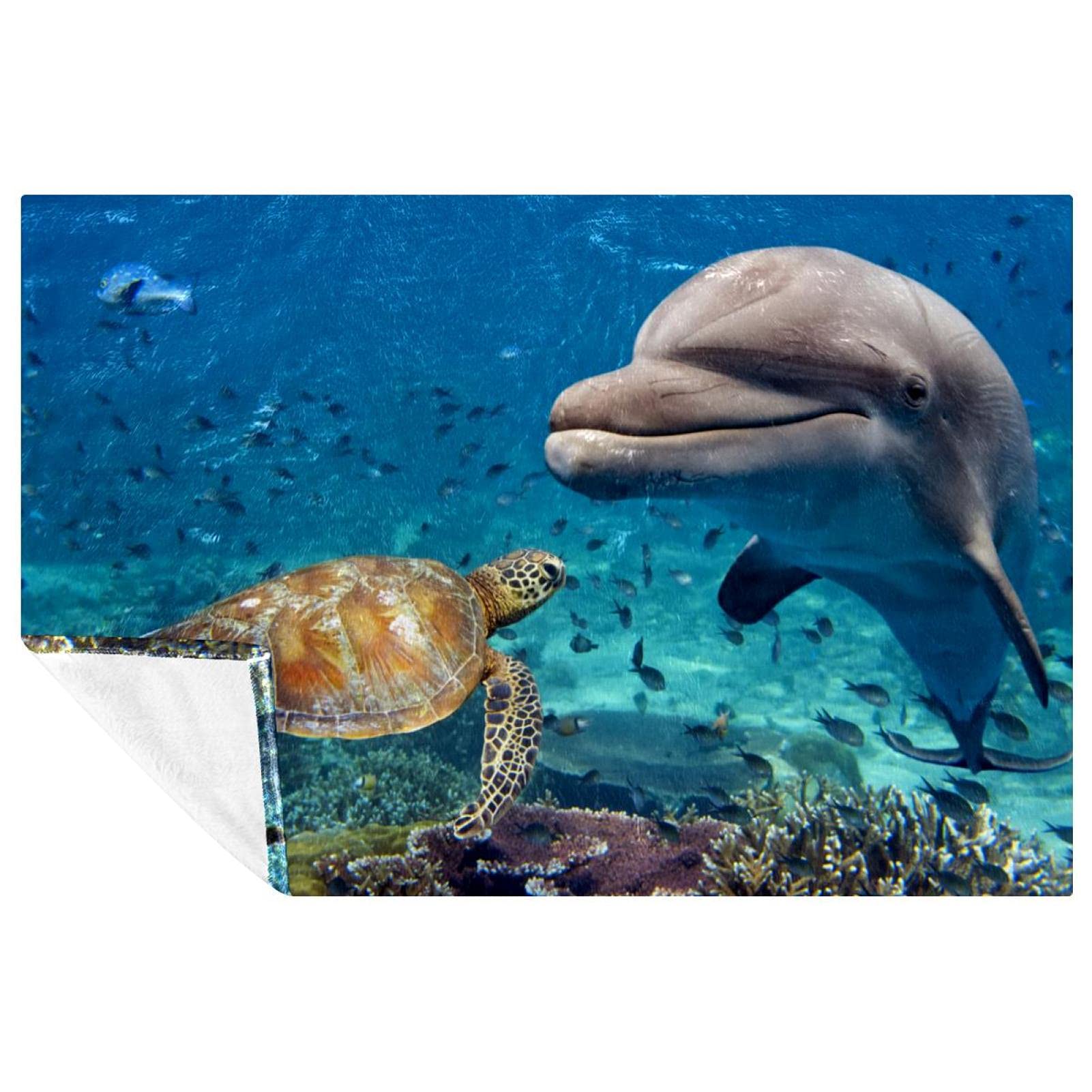 Couverture dauphins et tortues pour des moments complices en famille