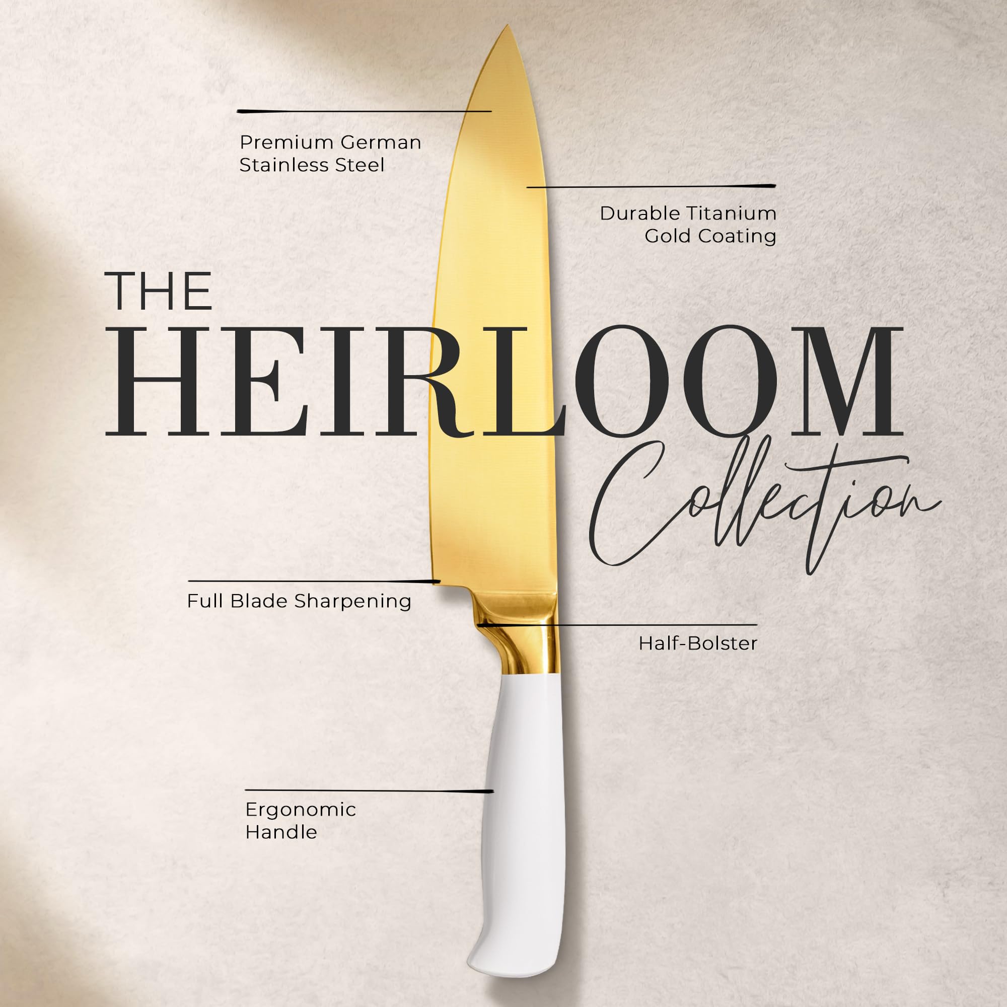 STYLED SETTINGS White and Gold Chef Knife — Amazon image 2