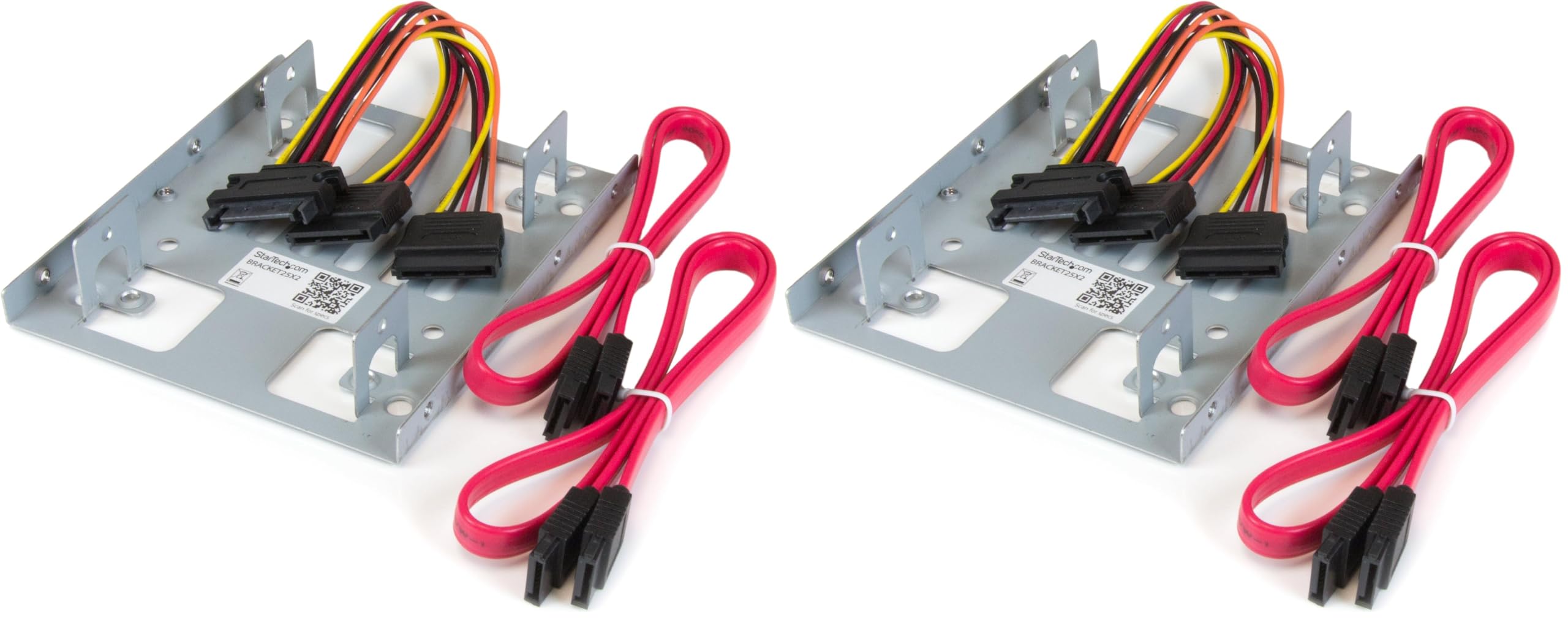 StarTech.com 2.5" to 3.5" SATA Hard Drive Mounting Bracket Kit - Dual SATA SSDs/HDDs Mounting Bracket for Mounting Bay , TAA (BRACKET25X2) (Pack of 2)