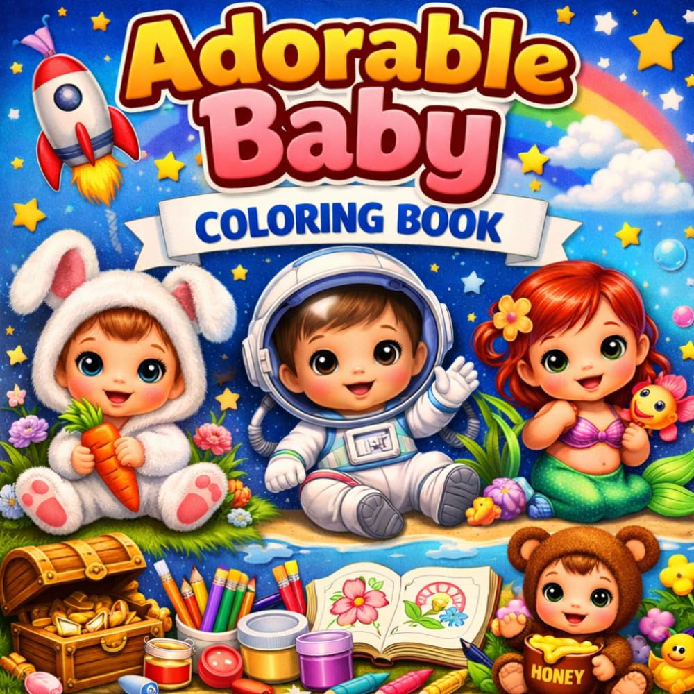 Adorable Baby Cuties Coloring Book for Adults and Kids: Sweet & Simple Baby Animals and Little Ones for Relaxing, Creative Fun (Cute Coloring (Fun))