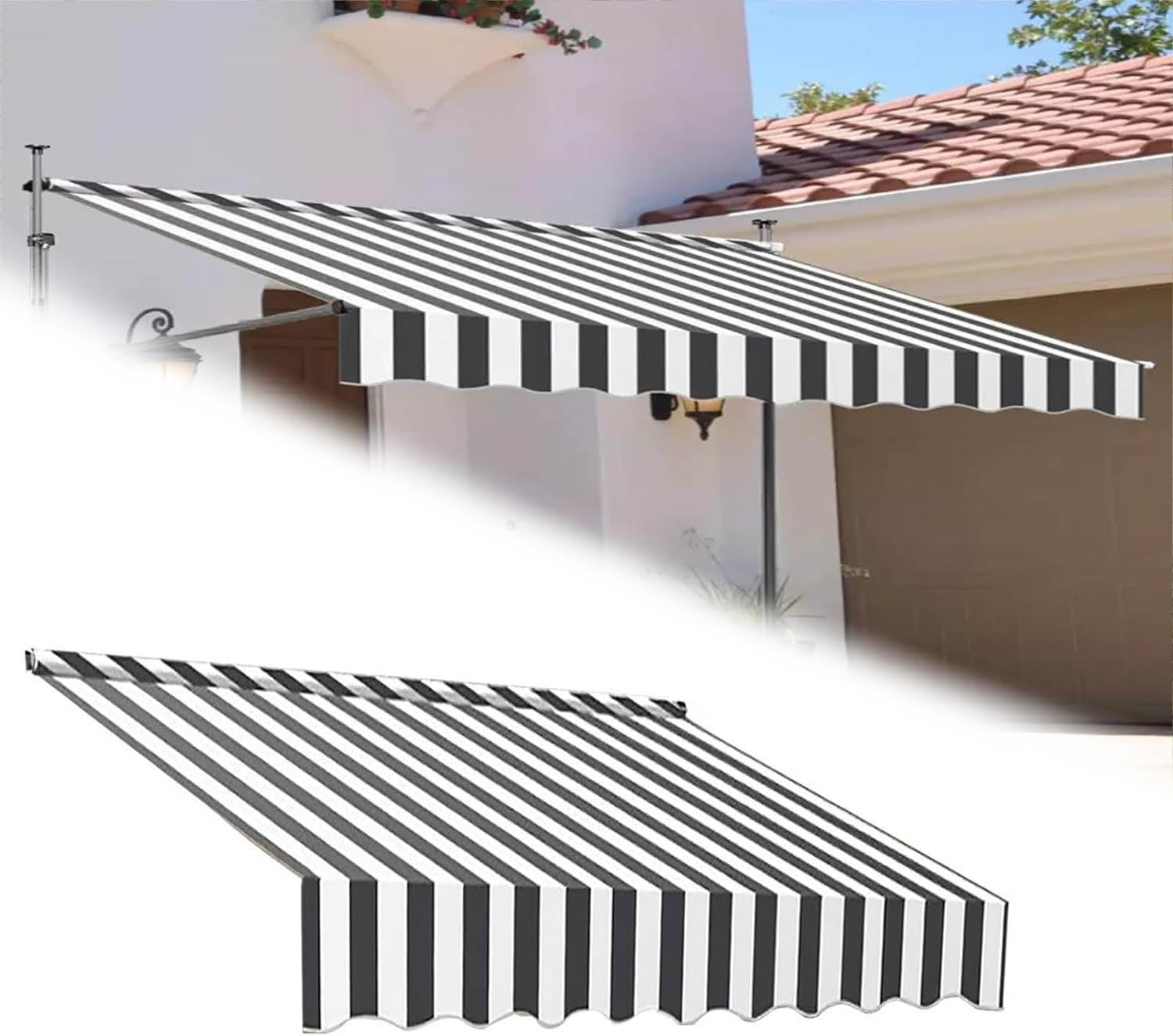 Tissu de rechange de store usé 185 cm bicolore traité contre la décoloration UV