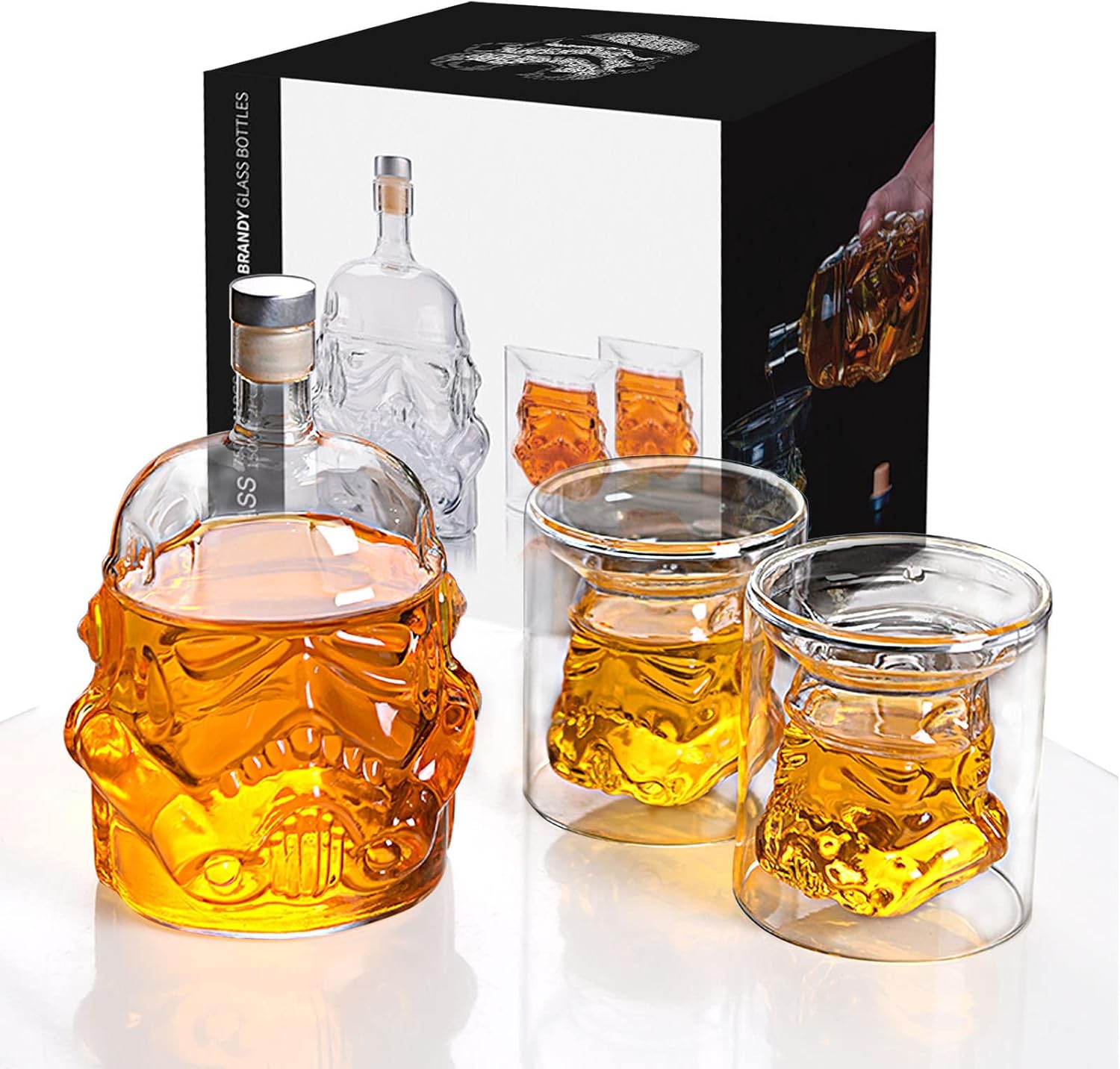 3 Piece Whiskey Decanter Sets Whiskey Glass and Decanter Set with 2 Whiskey Glasses