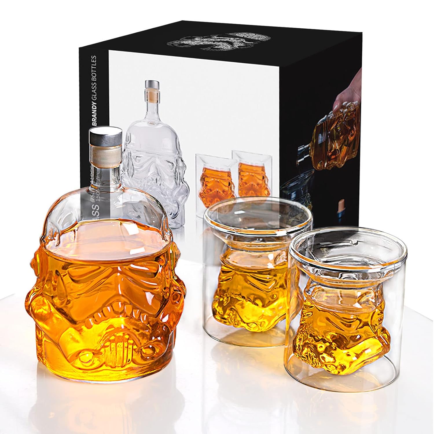 3 Piece Whiskey Decanter Sets Whiskey Glass and Decanter Set with 2