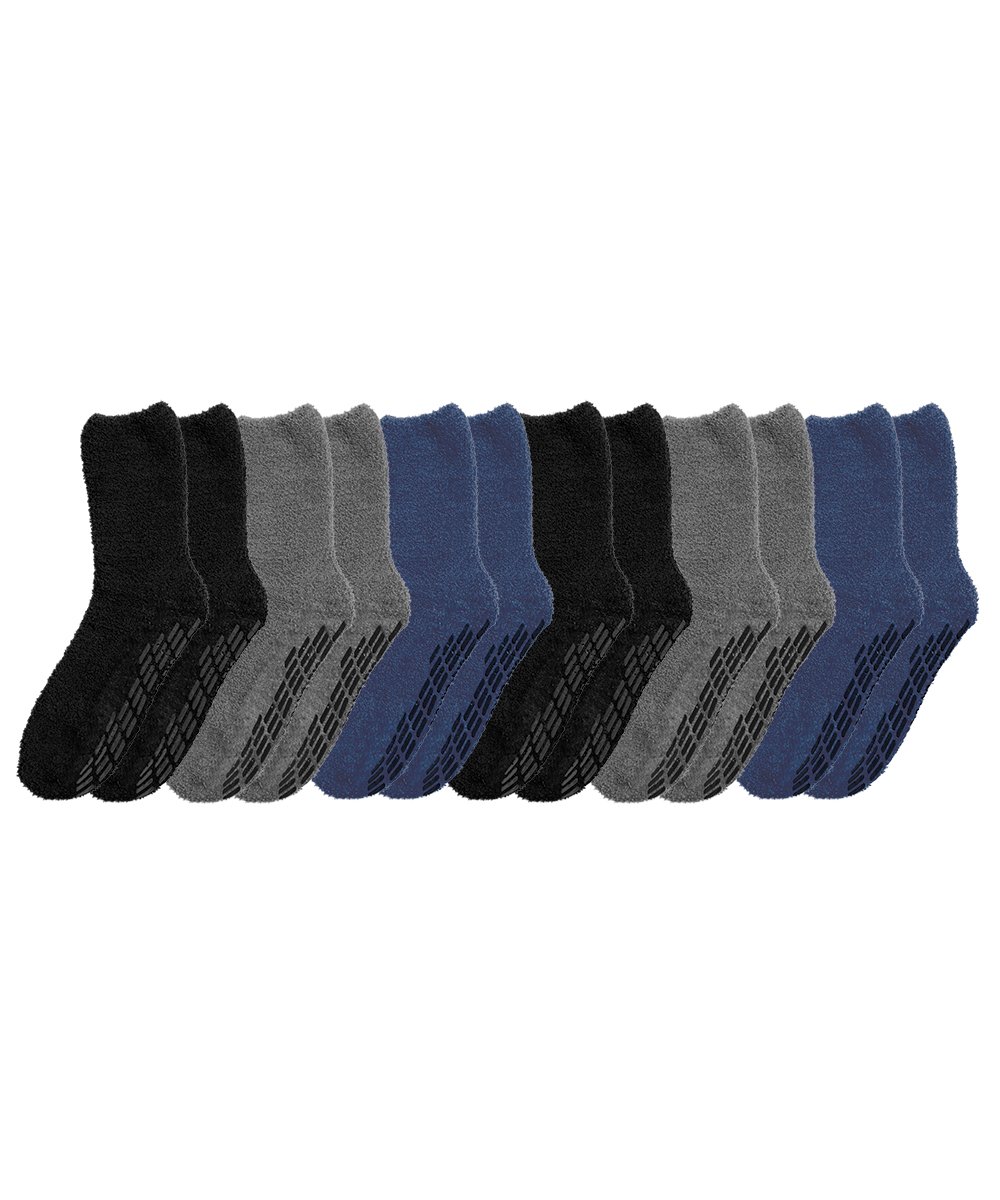 Silverts Non-Skid Hospital Socks 6 Pack, Safety Grip for Men &amp; Women