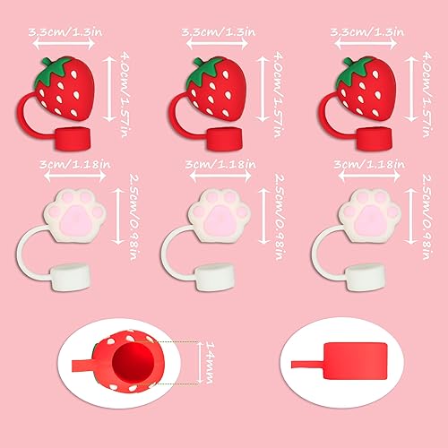 Miniatura 2 de Acoavo Stanley Cup - 6 piezas de popote para vaso Stanley Cup de 0.551 in, tapa de silicona para vaso Stanley de 30 y 40 onzas con asa, grandes y