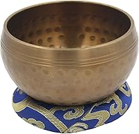 Vista 2 de Cojín de anillo de brocado de seda para cuenco tibetano hecho a mano Nepal (azul)