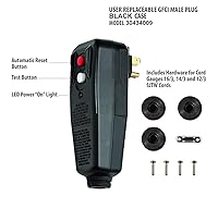 Vista 2 de Tower Manufacturing 30434009 - Enchufe GFCI de ángulo recto de 15 amperios, color negro