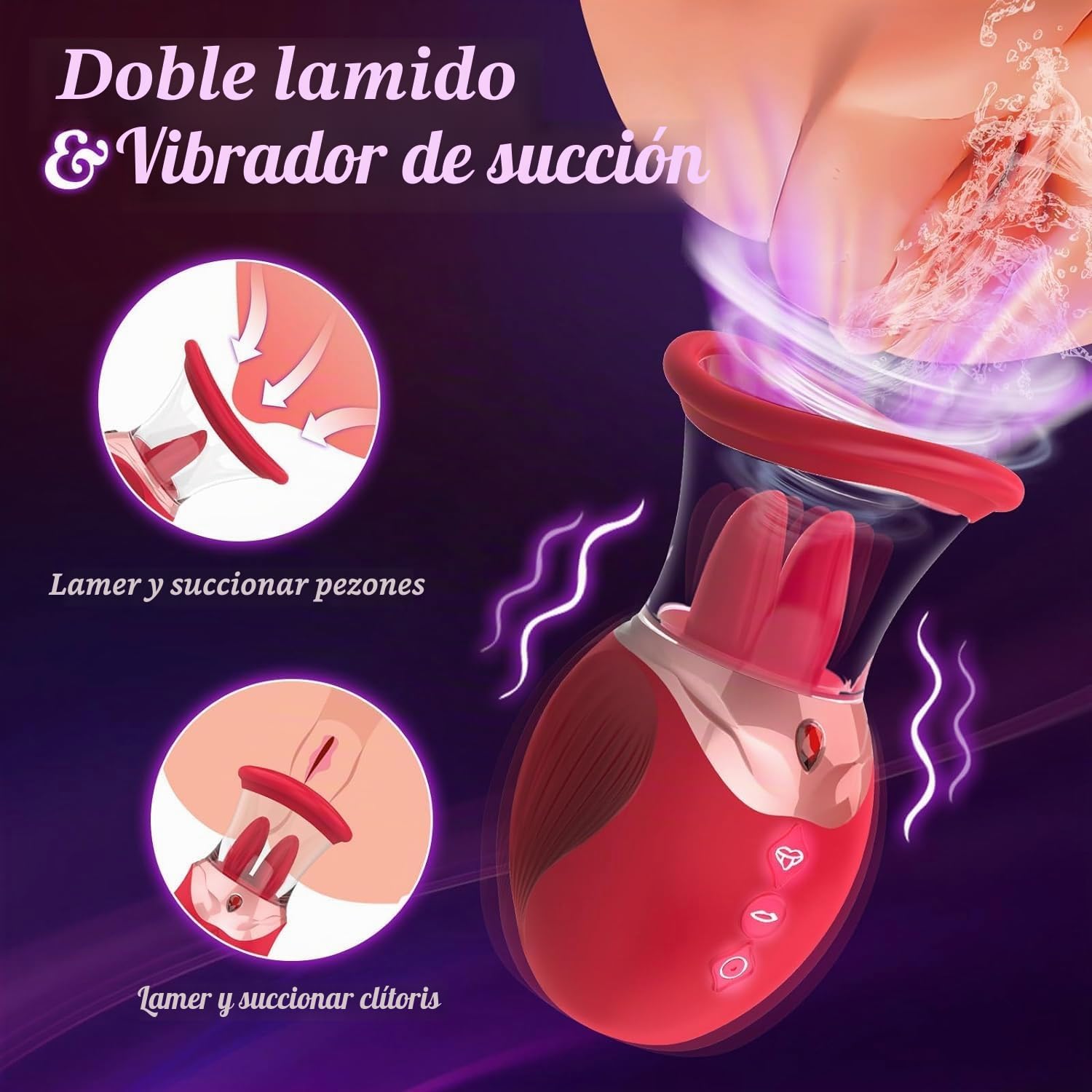 Vibrador De Succión De Clítoris Al Vacío con 4 Modos De Vibración De Succión Y Lamiendo, Masajeador De Pezones, Estimulador De Punto G para Mujeres, Parejas, Juguetes Sexuales,C