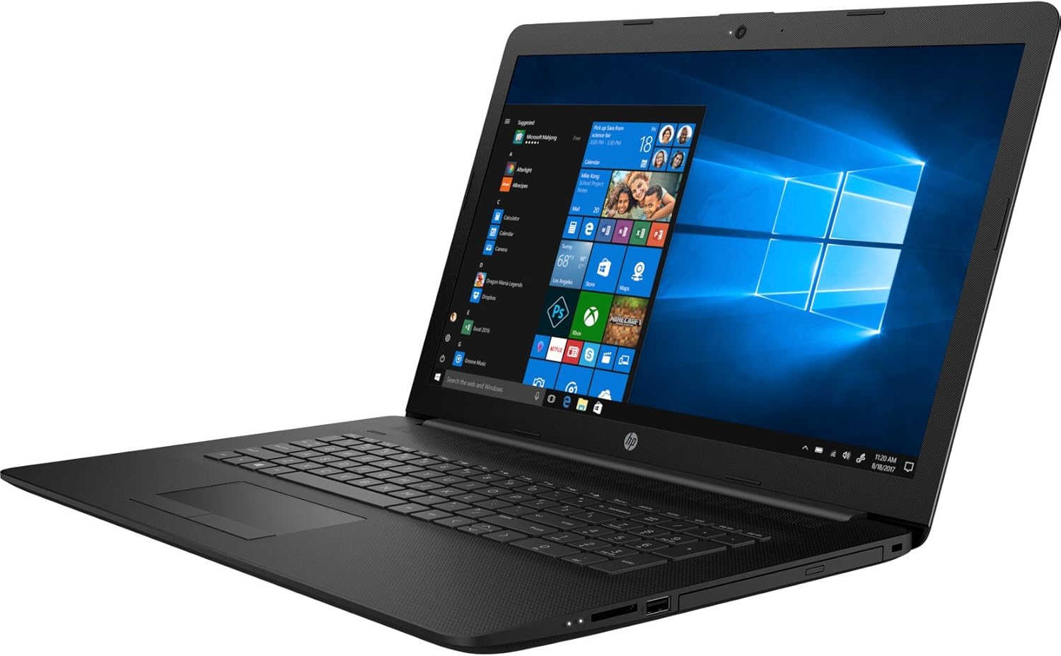 Popular HP 2018 17.3-inch 17z HD+ (1600 x 900) Laptop PC, AMD Dual-Core A9-9425, 8GB RAM, 128GB M.2 SATA SSD, HDMI, DVD Writer, USB 3.1, Bluetooth, Windows 10, Jet Black (AMD A9 | 128GB SSD)