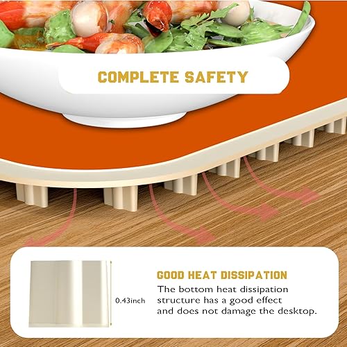 Miniatura 5 de Tapete de calentamiento inteligente para alimentos, tapete térmico plegable impermeable mejorado, tapete de calentamiento de alimentos con 9 niveles