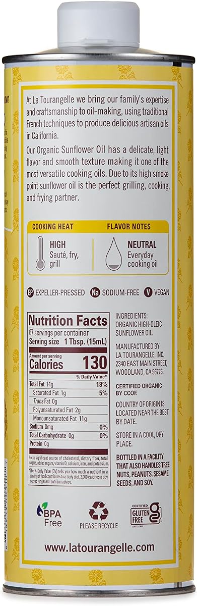 Organic Cold-Pressed Sunflower Oil (6-Bottle Pantry Bundle) view 2