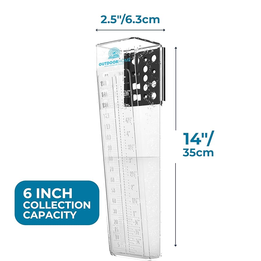 6 Inch Rain Gauge - Deluxe Heavy Duty Mountable Outdoor Rain Gauge For Yard | UK