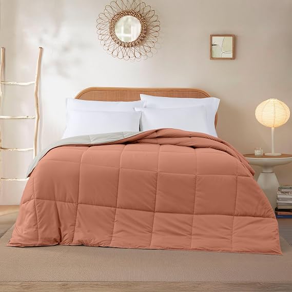 Modern Threads Down Alternative Reversible Comforter Orange Rust/Beige Twin