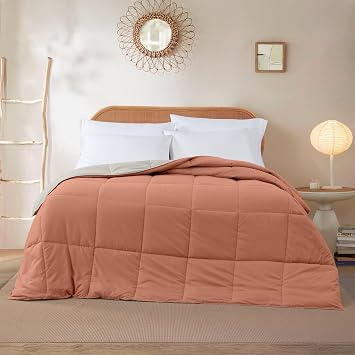 Modern Threads Down Alternative Reversible Comforter Orange Rust/Beige Twin