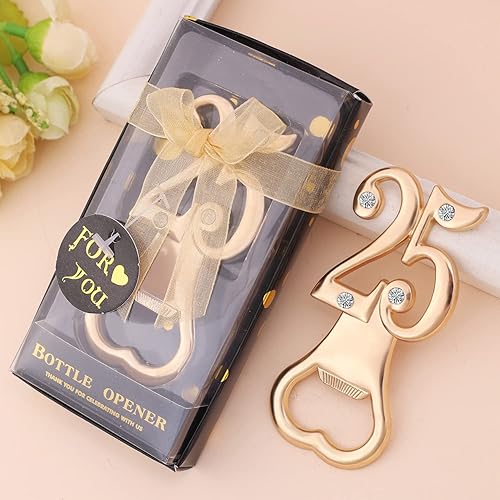Miniatura 6 de Paquete de 36 abridores creativos de botellas para regalos de fiesta de cumpleaños de 25 o aniversario de boda, regalos de fiesta de cumpleaños con