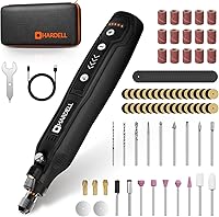 Vista 13 de HARDELL - Kit de herramienta rotatoria inalámbrica multiusos mini con 5 velocidades, carga USB y 69 accesorios, 3.7 V para lijar, pulir, perforar