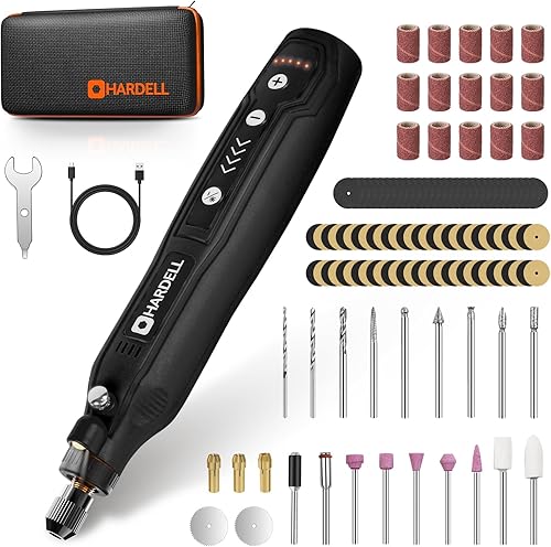 Miniatura 9 de HARDELL - Bolígrafo de grabado, herramienta rotativa recargable sin cable, grabador de 5 velocidades para metal, madera, plástico y vidrio, grabar