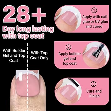 EBANKU Toe Nail Press On with 2 Nail Glue