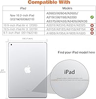 Vista 2 de MoKo Funda para iPad 10.2, iPad de 9ª generación 2021/iPad de 8ª generación 2020/iPad de 7ª generación 2019, funda delgada con carcasa trasera