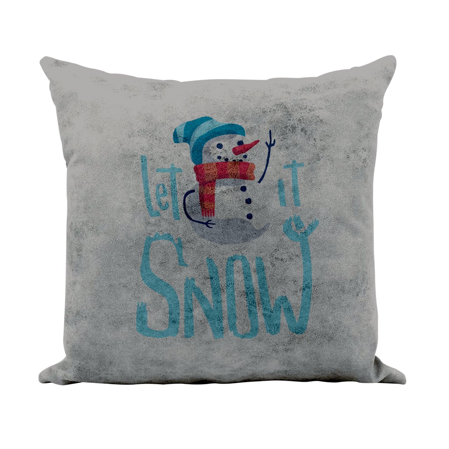 Coussin similicuir gris 40x40 lavable pour decoration de Noel sans taches