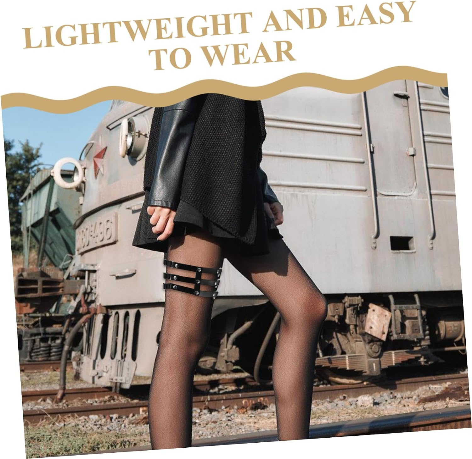 Beavorty Punk For Women: Adjustable Pu Leather Leg - Decorative For Rock Parties And Daily Wear