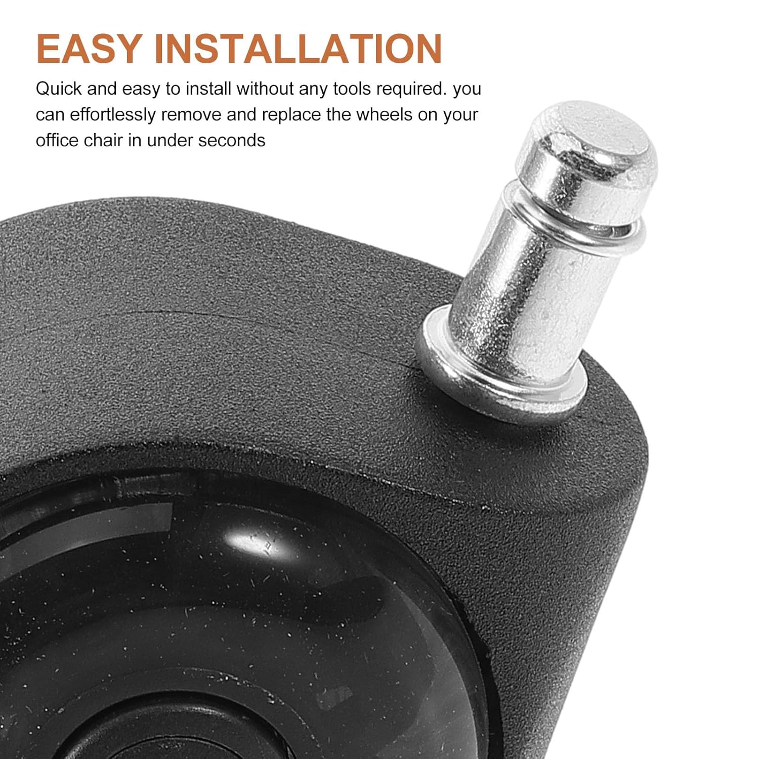 TEHAUX 5pcs 2-inch Dual Wheel Office Chair Casters, Swivel Replacement Furniture Casters with Snap Ring, Silent Roller Wheels for Office and Gaming Chairs on Hardwood Floors