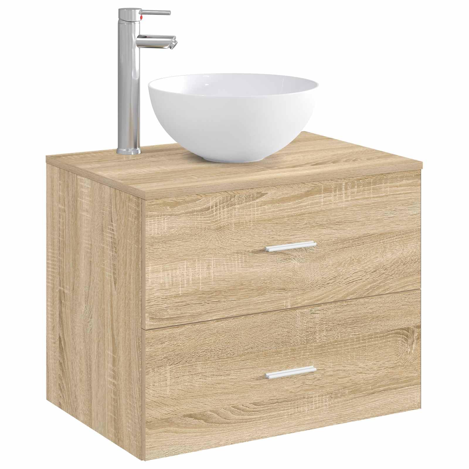 Lavabo de baño cromado 35,5 x 35,5 x 14,5 cm Metal