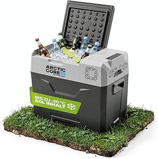 Belko® ArcticCore Kompressor Kühlbox – elektrische Kühl- & Gefrierbox DC 12/24V & AC 100–240V – grau