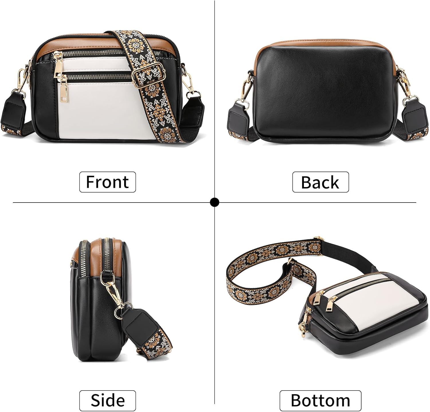 GAEKEAO Small Crossbody Bags For Women Vegan Leather Trendy Purses Shoulder Handbags Travel with Adjustable Wide Strap - Image 7